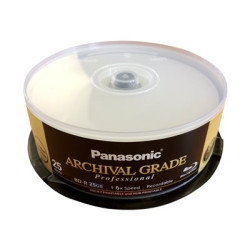 Panasonic ARCHIVAL GRADE Professional - 25 x BD-R - 25 GB 6x - Povrch potisknutelný inkoustem, tisknutelný vnitrní rozbocovac - disk (balení 4) - pro Discproducer PP-100AP, PP-50BD