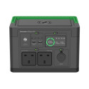 Schneider OffGrid 330 - Prenosná napájecí stanice - LCD, 2 zásuvky BS1363, sinusový prubeh, 3 USB-A, 1 USB-C, bezdrátová nabíjecka - AC 230 V - 330 watt - lithium-iontová - 332 Wh - výstupní konektory: 2 - Velká Británie - cerná, zelená