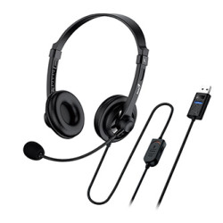 Genius HS-230U sluchátka s mikrofonem, drátová, černá, USB