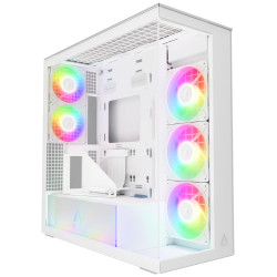 ARCTIC skříň Xtender E-ATX 2x120mm ARGB fan 2xUSB USB-C vertical GPU kit čiré sklo bílá