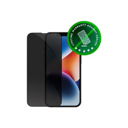 dbramante1928 Eco-shield - Ochrana obrazovky pro mobilní telefon - s bezpečnostním filtrem - barva rámu černá - pro Apple iPhone 13, 13 Pro, 14, 16e, 17e