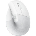 Logitech Lift for Mac Vertical Ergonomic Mouse - White Vertikální myš, optická, 6 tlačítek, bezdrátová, Bluetooth