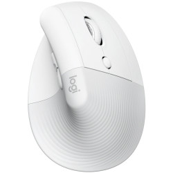 Logitech Lift for Mac Vertical Ergonomic Mouse - White Vertikální myš, optická, 6 tlačítek, bezdrátová, Bluetooth
