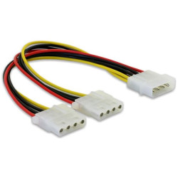 Delock Y napájecí kabel Molex samec 2x Molex 4pin samice