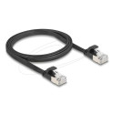 Delock RJ45 plochý patch kabel zástrčka na zástrčku Cat.6A U FTP 1 m, černý