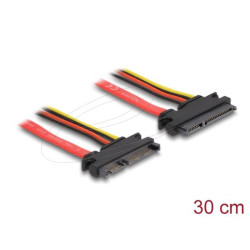 Delock Prodlužovací kabel SATA 6 Gb s 22 pin samec SATA 22 pin samice (5 V + 12 V) 30 cm