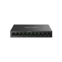 Mercusys MS110CMP 8portový 10 100 Mb s + 2portový gigabitový stolní přepínač s 8 porty PoE+