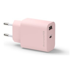 dbramante1928 re-charge - Síťový adaptér - 20 watt - 2 výstupní konektory (USB-C, USB) - růžová - Evropa