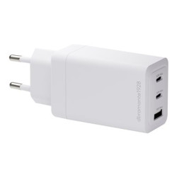 dbramante1928 re-charge - Síťový adaptér - 65 Watt - 3 výstupní konektory (2 x USB-C, USB) - bílá