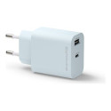 dbramante1928 re-charge - Síťový adaptér - 20 watt - 2 výstupní konektory (USB-C, USB) - modrá - Evropa