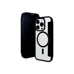 dbramante1928 Helsinki - Pouzdro s klopou pro mobilní telefon - kompatibilita s MagSafe - veganská kůže, recyklovatelný plast - čirý černý - pro Apple iPhone 15 Pro