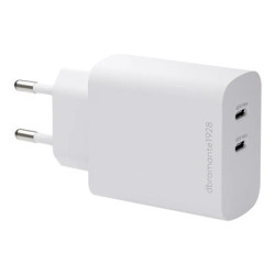 dbramante1928 re-charge - Síťový adaptér - 45 Watt - Apple 2.4A, PD PPS, PD 2.0, PD 3.0, QC 2.0, QC 3.0, AFC, SCP, Fast Charge - 2 výstupní konektory (USB-C) - bílá - Evropa