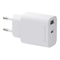 dbramante1928 re-charge - Síťový adaptér - 18W - 30 Watt - 3 A - PD PPS - 2 výstupní konektory (USB-C, USB) - bílá - Evropa