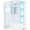 Zalman skříň P40 Prism Plus midT 4x120mm ARGB fan 2xUSB 3.0 USB-C panoramatická bílá