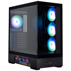 Zalman skříň P40 DS ATX 4x120mm ARGB fan 2xUSB 3.0 USB-C displej panoramatická černá