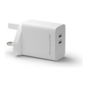 dbramante1928 re-charge - Síťový adaptér - 45 Watt - 4.05 A - 2 výstupní konektory (USB-C) - bílá - Velká Británie