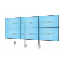 Startech Six-Monitor Desk Mount w Crossbar, Up To 32" Screens 17.6lb - Montážní sada - pro 6 LCD displeju - Sloupec, dvojitý - plast, ocel - bílá - velikost obrazovky: 17"-32" - upevnitelné na stul