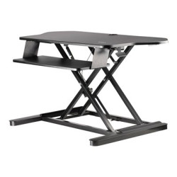 Startech Corner Sit Stand Desk Converter with Keyboard Tray, Large Surface 35" x 21", Height Adjustable Ergonomic Desktop Tabletop Standing Workstation, Supports Dual Monitors - Corner Stand Up Desk Converter (ARMSTSCORNR) - Nástavec na stul - hranatý - cerná