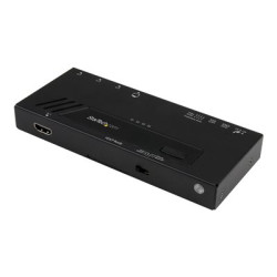 Startech 4 Port HDMI Switch - 4K with Fast Switching, Auto-Sensing & Serial Control - Automatic 4x1 HDMI Video Switcher Box (VS421HD4KA) - Spínac video audio - 4 x HDMI - desktop