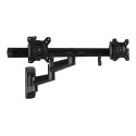 Startech Wall Mount Dual Monitor Arm, Articulating Ergonomic VESA Wall Mount for 2x 24" Displays, Synchronized Adjustable Crossbar, Tilt Swivel Rotate, Double Screen Mount Bracket - Multi Monitor Wall Mount (ARMDUALWALL) - Držák - nastavitelné rameno - pro 2 monitory - vysoce odolná ocel - velikost obrazovky: 15"-24" - montáž na stenu