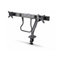 Startech Desk Mount Dual Monitor Arm w Crossbar, Up To 27" Displays - Montážní sada - artikulovaná, mechanická pružina - pro 2 LCD displeje - plast, ocel - cerná - velikost obrazovky: 17"-27" - upevnitelné na stul - kompatibilní s TAA