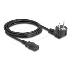 Delock - Elektrický kabel - power CEE 7 7 pravoúhlý do power IEC 60320 C13 - 250 V - 6 A - 2 m - cerná