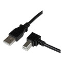 StarTech 1m USB 2.0 A to Right Angle B Cable Cord - 1 m USB Printer Cable - Right Angle USB B Cable - 1x USB A (M), 1x USB B (M) (USBAB1MR) - Kabel USB - USB typ B (M) do USB (M) - USB 2.0 - 1 m - 90° konektor - cerná