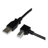 StarTech 1m USB 2.0 A to Right Angle B Cable Cord - 1 m USB Printer Cable - Right Angle USB B Cable - 1x USB A (M), 1x USB B (M) (USBAB1MR) - Kabel USB - USB typ B (M) do USB (M) - USB 2.0 - 1 m - 90° konektor - cerná