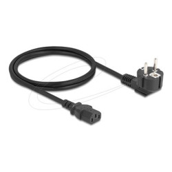 Delock - Elektrický kabel - power CEE 7 7 pravoúhlý do power IEC 60320 C13 - 250 V - 6 A - 1 m - cerná