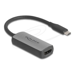 Delock - Kabel adaptéru - USB-C s piny (male) do HDMI se zdírkami (female) - 17 cm - šedá - podpora 8K60Hz (7680 x 4320), podpora HDR