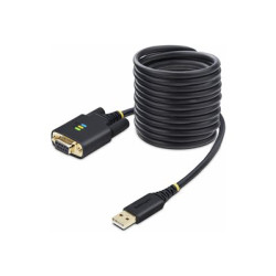 StarTech 10ft (3m) USB to Null Modem Serial Adapter Cable, Interchangeable DB9 Screws Nuts, COM Retention, USB-A to RS232, FTDI, Level-4 ESD Protection, Windows macOS ChromeOS Linux - Rugged TPE Construction (1P10FFCN-USB-SERIAL) - USB sériový kabel - USB (M) do DB-9 (M) - 3 m - cerná