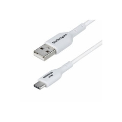 StarTech 3ft (1m) White USB-A to USB-C Charging Cable Cord, M M - USB kabel - USB (M) do USB-C (M) - USB 2.0 - 3 A - 1 m - neobsahuje halogen, pasivní, nabíjení a synchronizace, USB Fast Charge (15W) - bílá