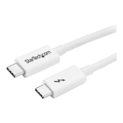 StarTech 3.3ft (1m) Thunderbolt 3 Cable, 20Gbps, 100W PD, 4K Video, Thunderbolt-Certified, Compatible w TB4 USB 3.2 DisplayPort - Kabel Thunderbolt - USB-C (M) do USB-C (M) - USB 3.1 Gen 2 Thunderbolt 3 DisplayPort 1.2 - 1 m - podporuje 4K - bílá - pro P N: CDP2HDUACP, CDP2HDUACPW