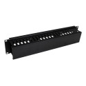 Startech Horizontal 2U Server Rack Cable Management Finger Duct w Cover - 19" Network Rack Wire Duct Raceway Panel - Slotted Wire Duct (CMDUCT2U) - Stojanový panel pro usporádání kabelu - cerná - 2U - 19" - pro P N: RACK-18U-20-WALL-OA, RACK-21U-20-WALL-OA, RK3236BKF, RK4236BKB, RKQMCAB12V2