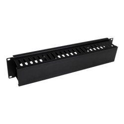 Startech Horizontal 2U Server Rack Cable Management Finger Duct w Cover - 19" Network Rack Wire Duct Raceway Panel - Slotted Wire Duct (CMDUCT2U) - Stojanový panel pro usporádání kabelu - cerná - 2U - 19" - pro P N: RACK-18U-20-WALL-OA, RACK-21U-20-WALL-OA, RK3236BKF, RK4236BKB, RKQMCAB12V2