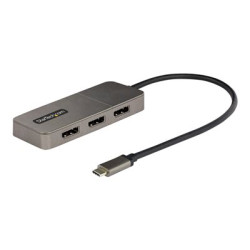 Startech USB-C to Triple DisplayPort 1.4 MST Hub, 4K 60Hz, 1ft (30cm) Cable, USB Type-C Multi Monitor Adapter for Laptop, DP 1.4 Multi-Stream Transport Hub, DisplayPort Splitter - MST Triple Monitor Adapter (MST14CD123DP) - Dokovací stanice - USB-C Displayport - 3 x DP