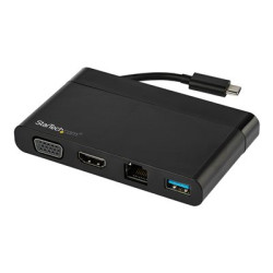 Startech USB C Multiport Adapter with HDMI, VGA, Gigabit Ethernet & USB 3.0, USB C to 4K HDMI or 1080p VGA Display Mini Dock Hub, USB Type-C Travel Docking Station for USB-C Laptops - Portable USB-C Dock (DKT30CHVCM) - Dokovací stanice - USB-C - VGA, HDMI - 1GbE