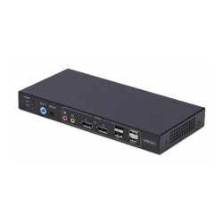 Startech 2-Port Dual-Monitor DP KVM Switch w Video Matrix, 4K 60Hz - Prepínac KVM audio USB - 2 x KVM zvuk USB - 1 místní uživatel - desktop - kompatibilní s TAA