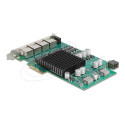 Delock - Sítový adaptér - PCIe 2.1 x4 - 1000Base-T (PoE+) x 4