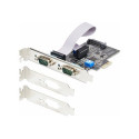 Startech 2-Port Serial PCIe Card, Dual-Port PCI Express to RS232 RS422 RS485 (DB9) Serial Card, Low-Profile Brackets Incl., 16C1050 UART, TAA-Compliant, Windows Linux, TAA Compliant - Level-4 ESD Protection (2S232422485-PC-CARD) - Sériový adaptér - PCI Express x1 nízký profil - RS-232 x 2 - cerná - kompatibilní s TAA