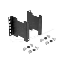 Delock - Montážní sada skríne - serverový rack, adaptér pro rozšírení hloubky montáže, pro prodloužení montážní hloubky až o 10 cm - cerná - 2U - 10" 19"