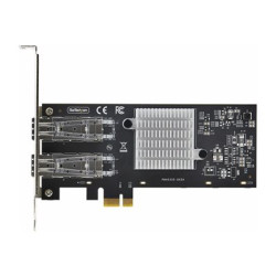 Startech 2-Port GbE SFP Network Card, PCIe 2.0 x1, Intel I350-AM2 2x 1GbE Controller, 1000BASE Copper Fiber Optic, Dual-Port Gigabit Ethernet NIC, Desktop Server Backplanes - Windows and Linux Compatible (P021GI-NETWORK-CARD) - Sítový adaptér - PCIe 2.0 - Gigabit SFP x 2 - cerná