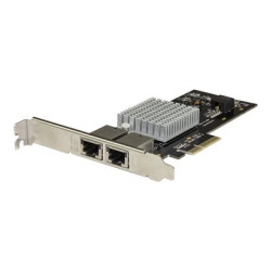 Startech Dual Port 10G PCIe Network Adapter Card - Intel-X550AT 10GBASE-T PCI Express 10GbE Multi Gigabit Ethernet 5 Speed NIC 2port - Sítový adaptér - PCIe 3.0 x4 nízký profil - 10Gb Ethernet x 2 - cerná