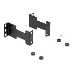 Delock - Montážní sada skríne - serverový rack, adaptér pro rozšírení hloubky montáže, pro prodloužení montážní hloubky až o 10 cm - cerná - 1U - 10" 19"