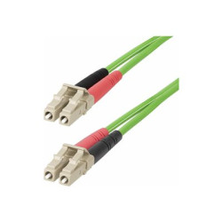 Startech 15m (50ft) LC to LC (UPC) OM5 Multimode Fiber Optic Cable, 50 125?m Duplex LOMMF Zipcord, VCSEL, 40G 100G, Bend Insensitive, Low Insertion Loss, LSZH Fiber Patch Cord - Patch kabel - LC UPC multi-mode (M) do LC UPC multi-mode (M) - 15 m - 15 m - 2.9 mm - optické vlákno - duplex - 50 125 mikron - OM5 - neobsahuje halogen, až 100 Gbps rychlost prenosu dat - zelená