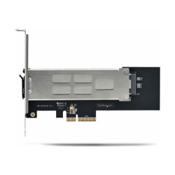 Startech M.2 NVMe SSD to PCIe x4 Mobile Rack Backplane with Removable Tray for PCI Express Expansion Slot, Tool-less Installation, PCIe 4.0 3.0 Hot-Swap Drive Bay, Key Lock - 2 Keys Included - Adaptér rozhraní - M.2 - M.2 NVMe Card PCIe 4.0 (NVMe) - PCIe 4.0 x4 - cerná, stríbrná - pro Startech Expansion Slot Rear Exhaust Cooling Fan with LP4 Connector (FANCASE)