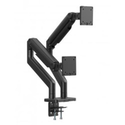Digitus držák pro dva monitory, 2x 45", 2x 20 kg mechanická pružina, VESA: 75x75, 100x100, Černá