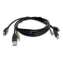 Startech - Kabel adaptéru - HDMI, USB typ A, audio jack 3,5 mm s piny (male) do HDMI, USB Type B, audio jack 3,5 mm s piny (male) - 3 m