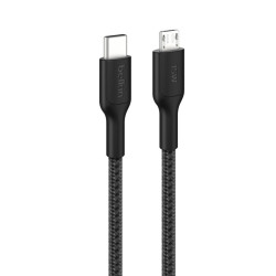 Belkin BOOST CHARGE PRO USB-C microUSB, 1m, černý - odolný