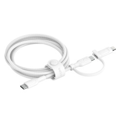 Belkin BOOST CHARGE PRO 2v1 USB-C a Lightning kabel, 1,5m, bílý - odolný
